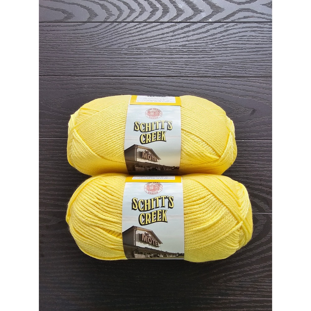 Lion Brand Schitt's Creek Yarn Fold In The Cheese Yellow 159V 2 Skeins 7oz NEW
